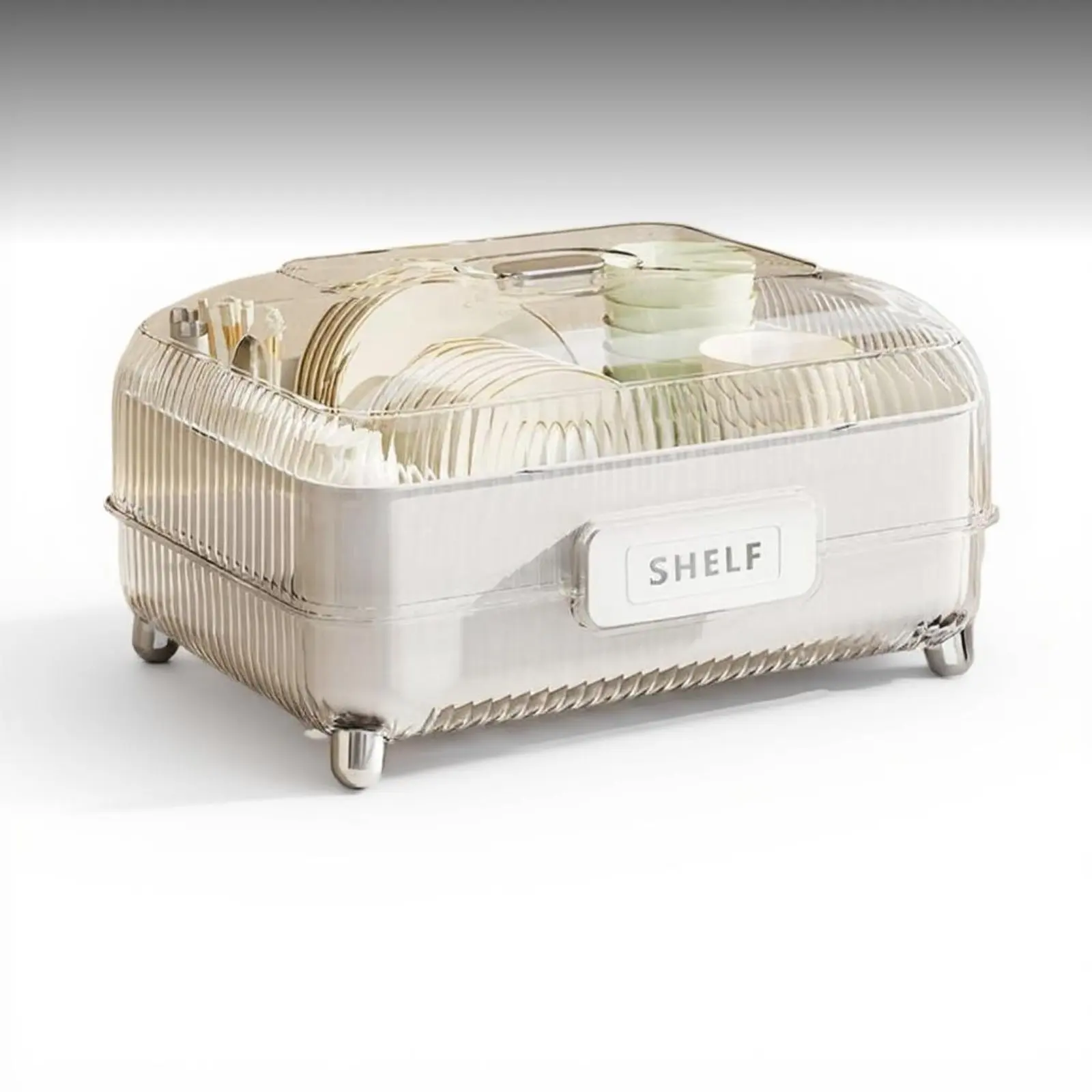 Kitchen Utensil Storage Box with Lid and Draining Rack
Kitchen Utensil Storage Box with Lid and Draining Rack