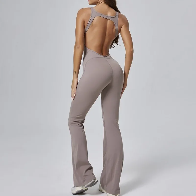 Women's Seamless Yoga Bodysuit - Naked Feeling Hollow Out Back Booty Lifting Workout Jumpsuit with Flare Leg for Gym Fitness
Women's Seamless Yoga Bodysuit - Naked Feeling Hollow Out Back Booty Lifting Workout Jumpsuit with Flare Leg for Gym Fitness