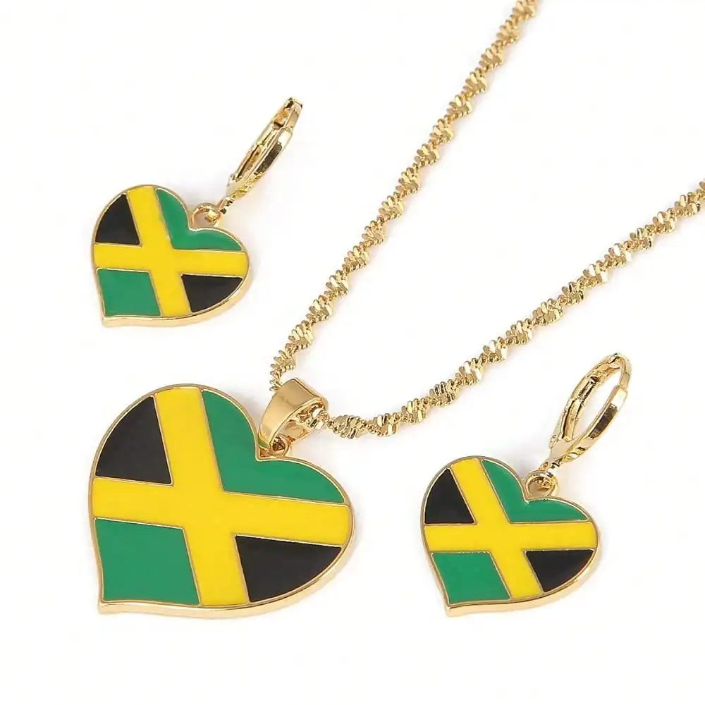 Heart Enamel Jamaica Pendant Necklaces Jewellery Gold Color Jewelry Jamaican Flag Jewelry
Heart Enamel Jamaica Pendant Necklaces Jewellery Gold Color Jewelry Jamaican Flag Jewelry