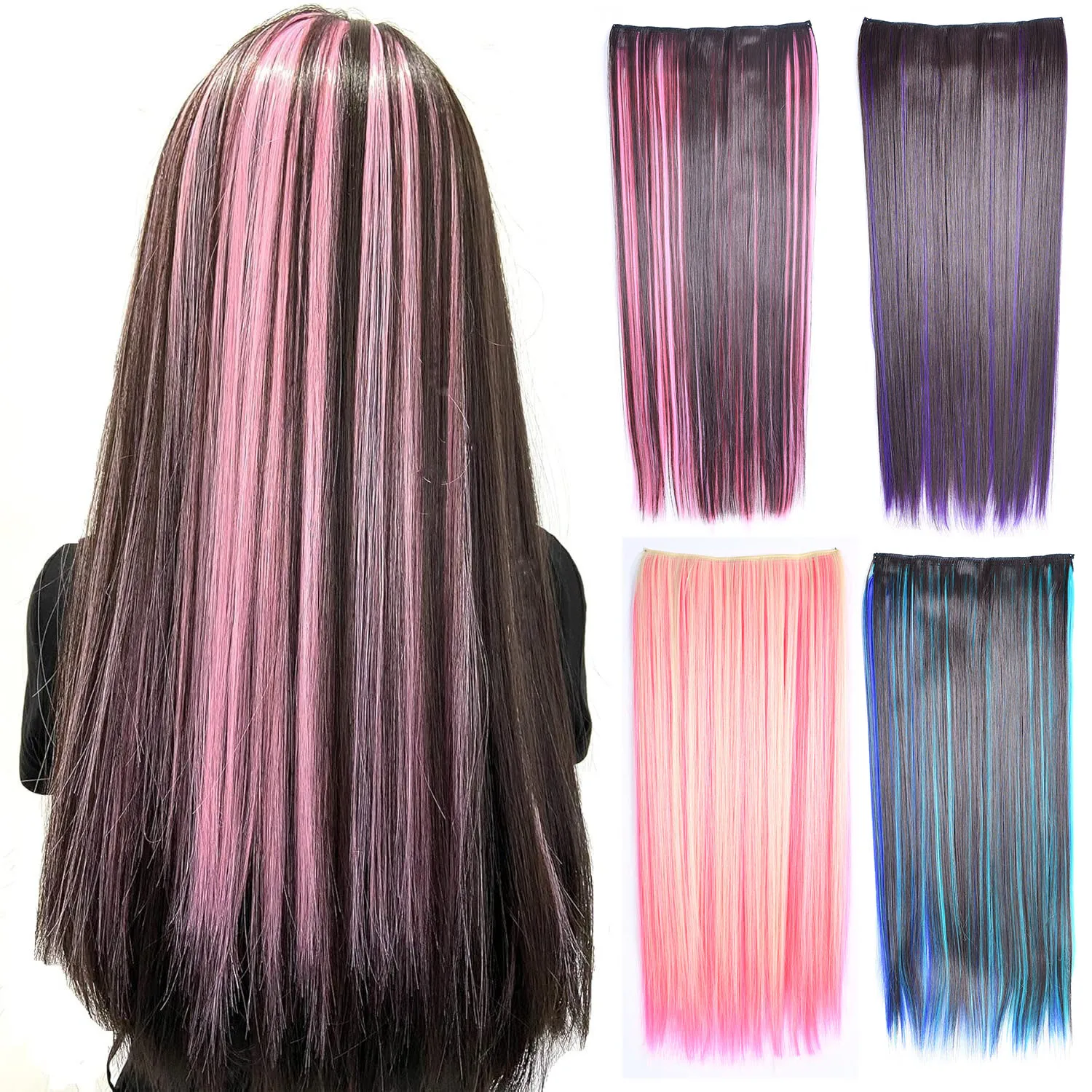 Jeedou Straight Synthetic Hair One Piece 5 Clips Clip in Hair Extension Piano Color with Highlights for Women Natural Look
Jeedou Straight Synthetic Hair One Piece 5 Clips Clip in Hair Extension Piano Color with Highlights for Women Natural Look