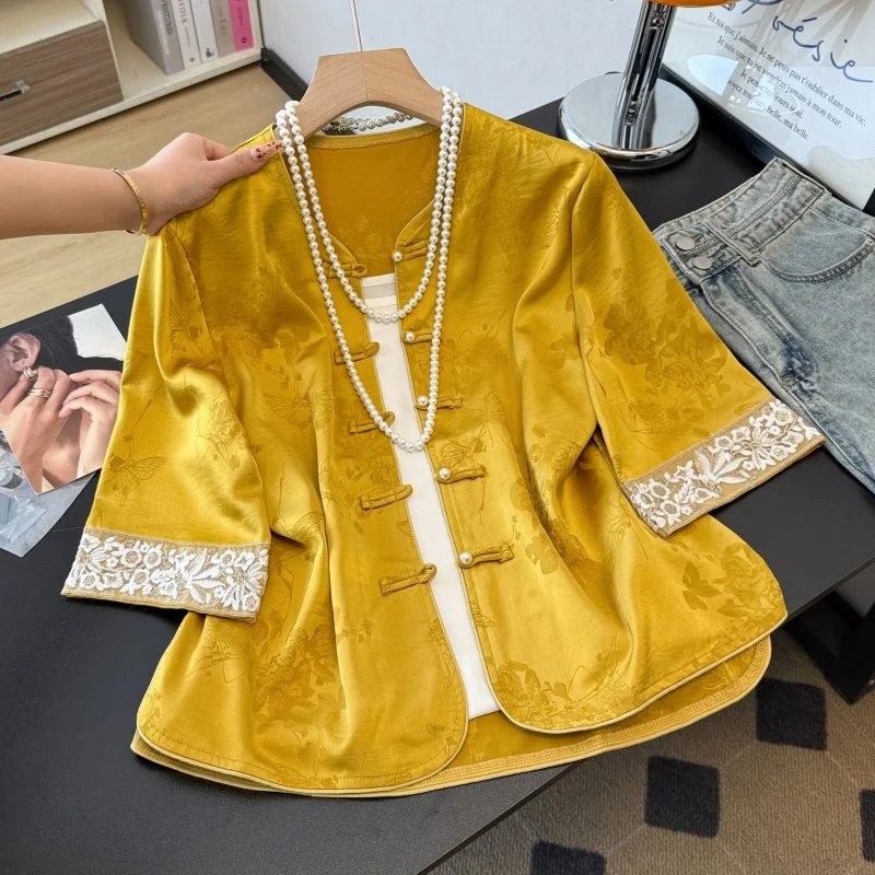 New Chinese Style round Neck Embroidered Floral Pattern Open Cardigan mid Sleeve Top with Vintage Strap Two Piece Set Women's...
New Chinese Style round Neck Embroidered Floral Pattern Open Cardigan mid Sleeve Top with Vintage Strap Two Piece Set Women's...
