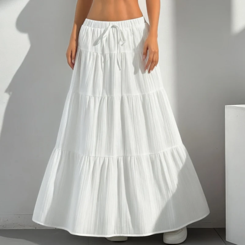 Повседневная черная юбка А-силуэта с высокой талией для женщин, уличный шик, свободный крой, полная длина, весна-лето 2026, элегантная юбка на шнуровке
Повседневная черная юбка А-силуэта с высокой талией для женщин, уличный шик, свободный крой, полная длина, весна-лето 2026, элегантная юбка на шнуровке