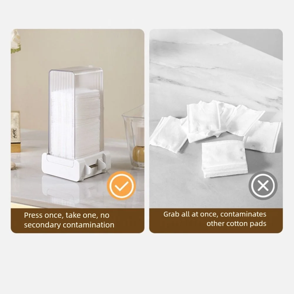 Press Type Cosmetic Cotton Storage Box Transparent Covered Dustproof Automatic Cotton Pad Dispenser Space-saving Moisture-proof
Press Type Cosmetic Cotton Storage Box Transparent Covered Dustproof Automatic Cotton Pad Dispenser Space-saving Moisture-proof