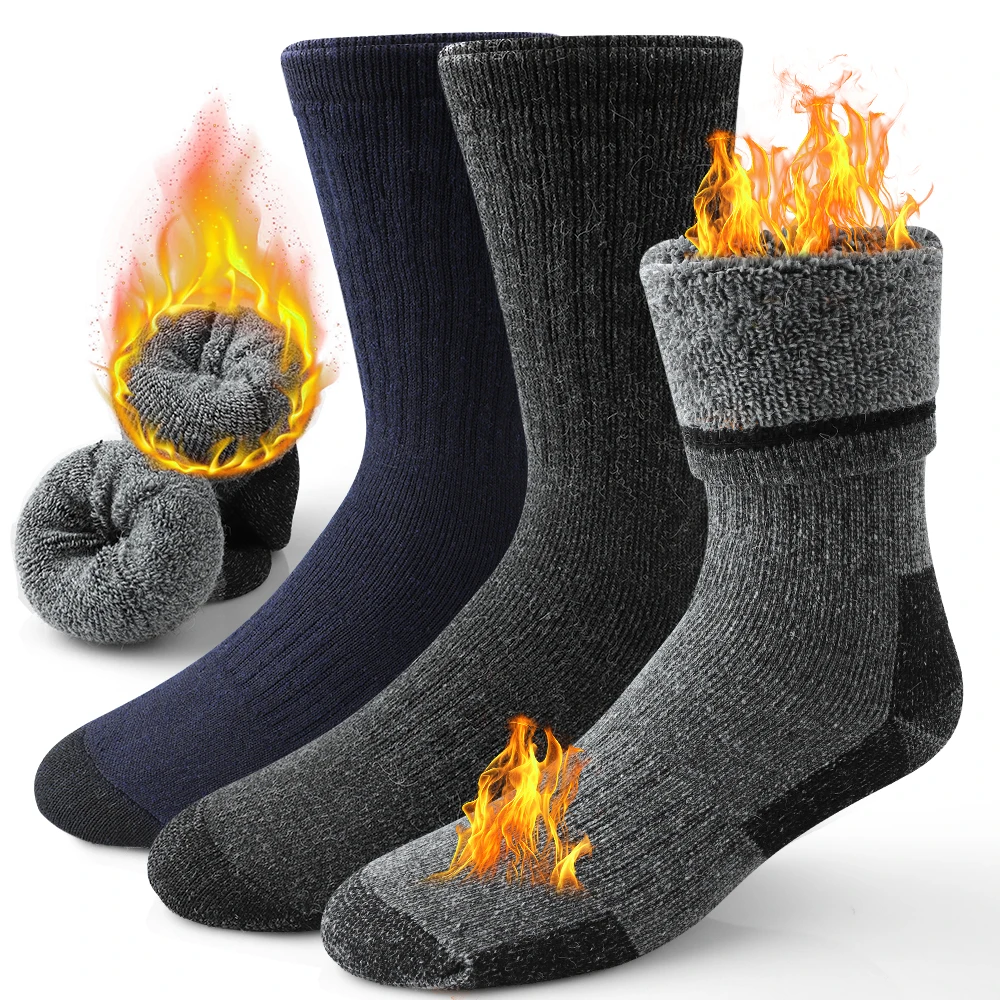 3Pairs Men Merino Wool Hiking Socks Warm Mid-calf Socks Thermal Winter Cozy Cushioned Moisture Wicking Socks Suitable Winter
3Pairs Men Merino Wool Hiking Socks Warm Mid-calf Socks Thermal Winter Cozy Cushioned Moisture Wicking Socks Suitable Winter