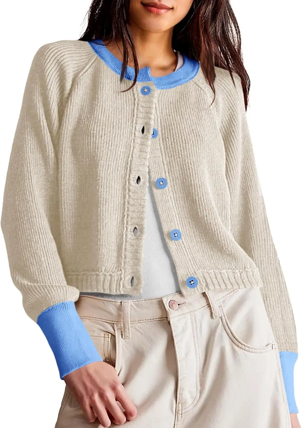 Womens Cropped Cardigan Sweaters Button Down Open Front Long Sleeve Fall Trendy Color Block Knit Coats 005
Womens Cropped Cardigan Sweaters Button Down Open Front Long Sleeve Fall Trendy Color Block Knit Coats 005