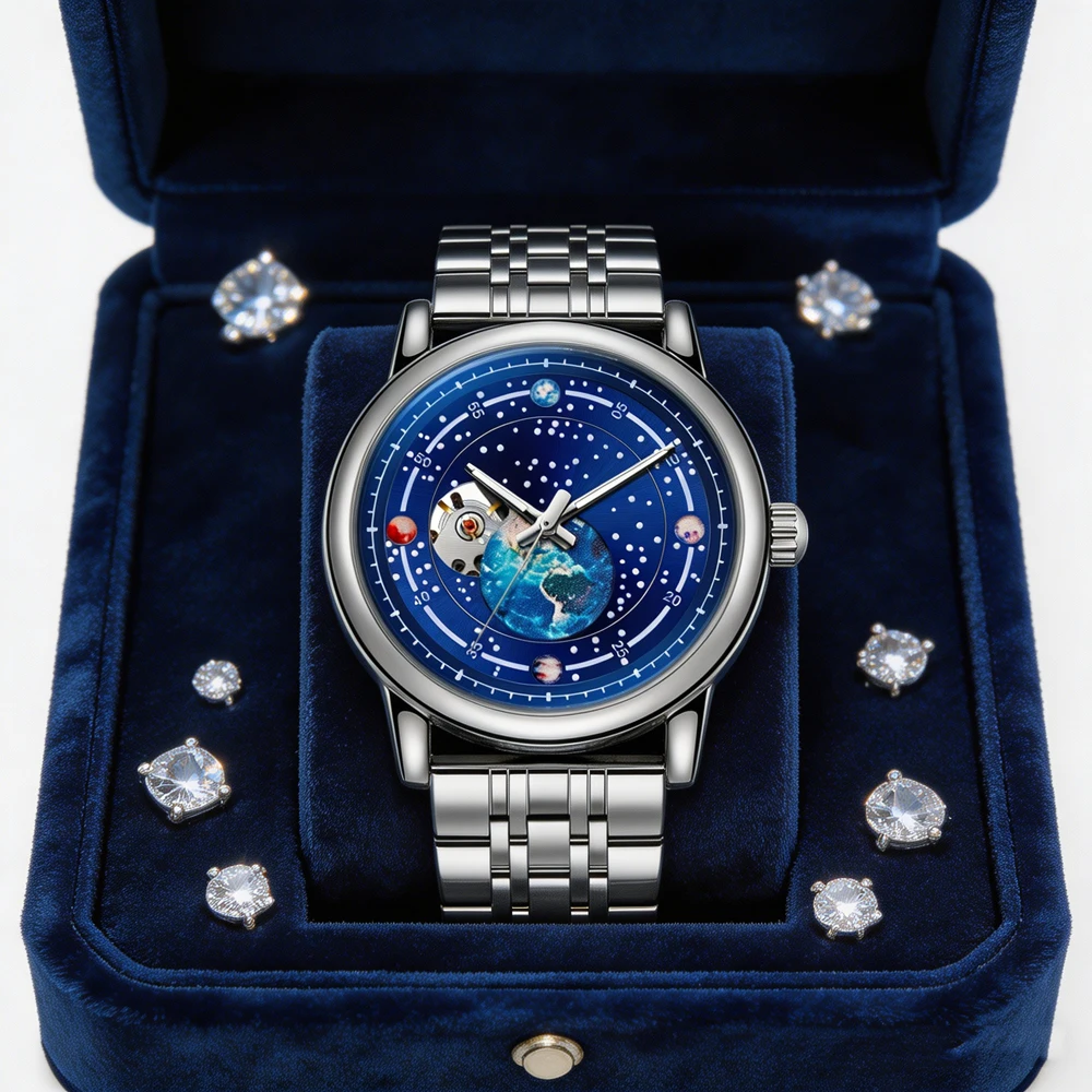 New Fashion Blue Mechanical Watch Men Luxury Automatic Watches Male Stainless Steel Business Waterproof Sport Luminous Clock
New Fashion Blue Mechanical Watch Men Luxury Automatic Watches Male Stainless Steel Business Waterproof Sport Luminous Clock