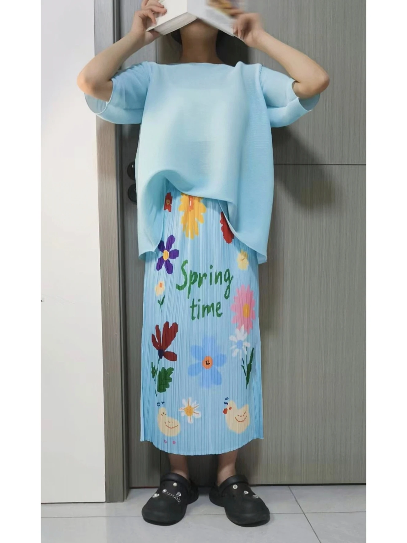 Fashionable Short Sleeve Printed Skirt Set Women's Polyester Fiber round Neck Casual Style Summer New Arrival Slimming Pleated
Fashionable Short Sleeve Printed Skirt Set Women's Polyester Fiber round Neck Casual Style Summer New Arrival Slimming Pleated