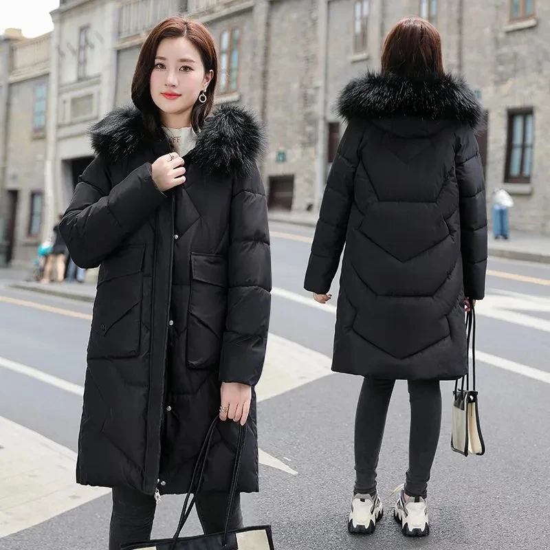 Down Cotton Jacket Womens 2023 New Winter Coat Hooded Padded Coat Fur Collar Long Thicken Outerwear Female Loose Warm Parkas
Down Cotton Jacket Womens 2023 New Winter Coat Hooded Padded Coat Fur Collar Long Thicken Outerwear Female Loose Warm Parkas
