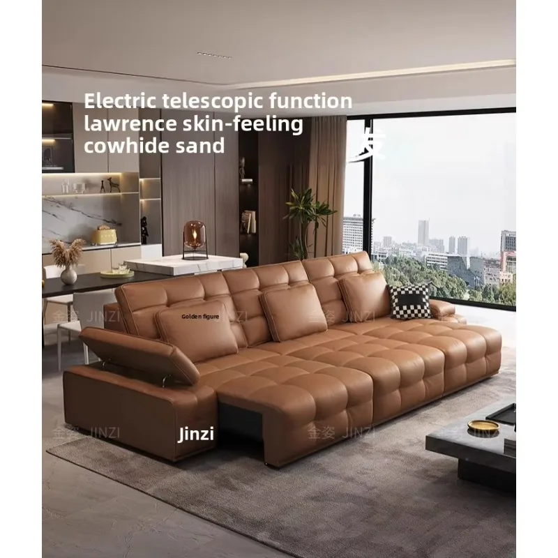 LH electric retractable sofa living room size multi-functional first-layer cowhide sofa bed
LH electric retractable sofa living room size multi-functional first-layer cowhide sofa bed