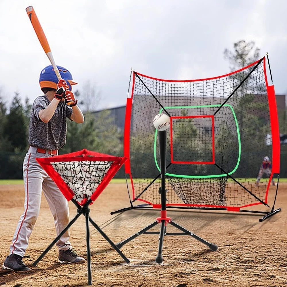 6x6ft Portable Baseball & Softball Net for Hitting,Pitching and Throwing, with Sturdy Bow Frame,Battting Tee,Ball
6x6ft Portable Baseball & Softball Net for Hitting,Pitching and Throwing, with Sturdy Bow Frame,Battting Tee,Ball