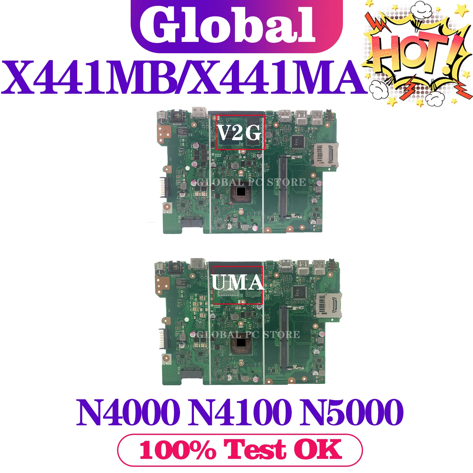 Mainboard For ASUS X441MB X441MA X441M A441M F441M R441M Laptop Motherboard N4000 N4100 N5000 V2G UMA
Mainboard For ASUS X441MB X441MA X441M A441M F441M R441M Laptop Motherboard N4000 N4100 N5000 V2G UMA