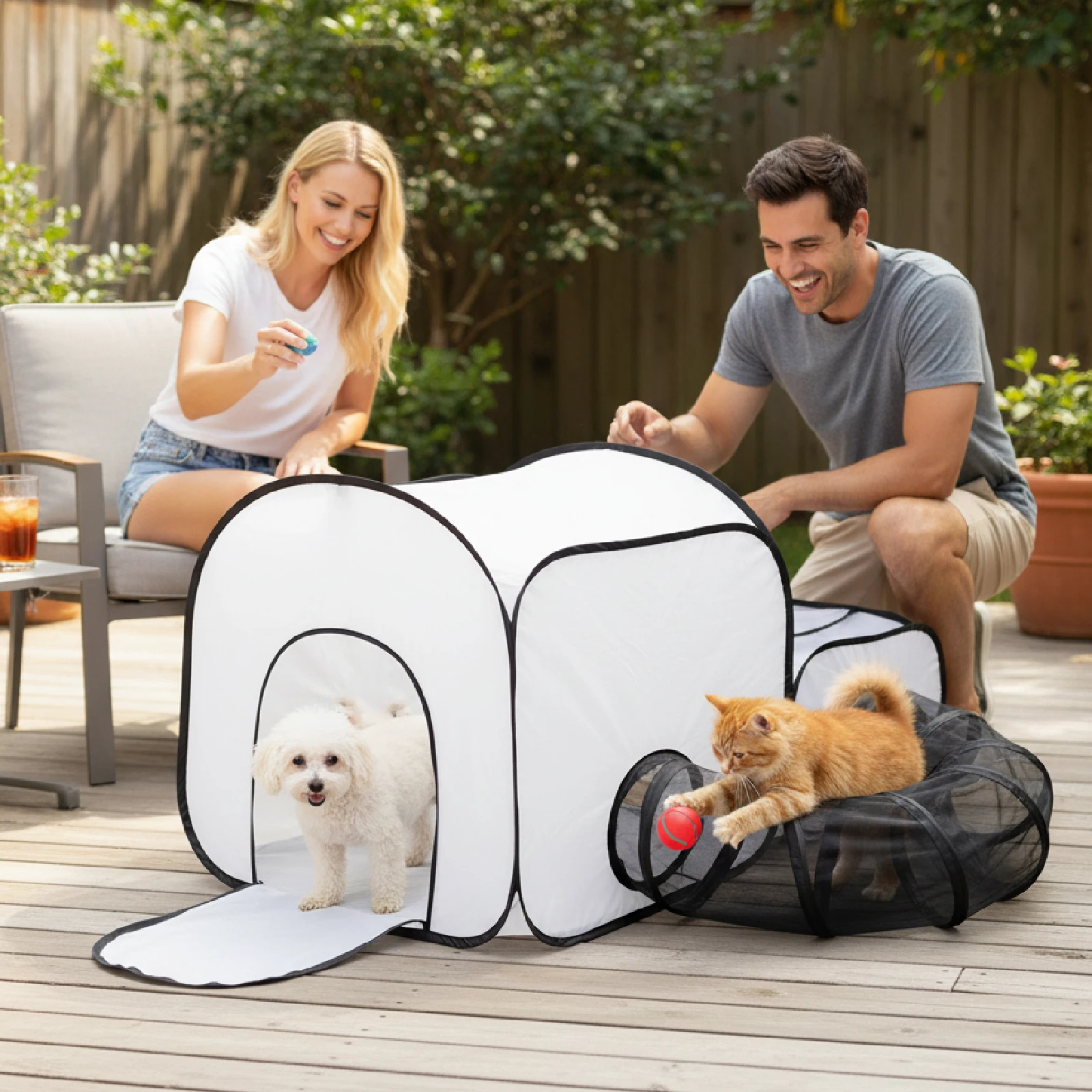 Портативный вольер-ограждение 3-в-1 для кошек, щенков и мелких животных, для использования в помещении и на улице
Портативный вольер-ограждение 3-в-1 для кошек, щенков и мелких животных, для использования в помещении и на улице