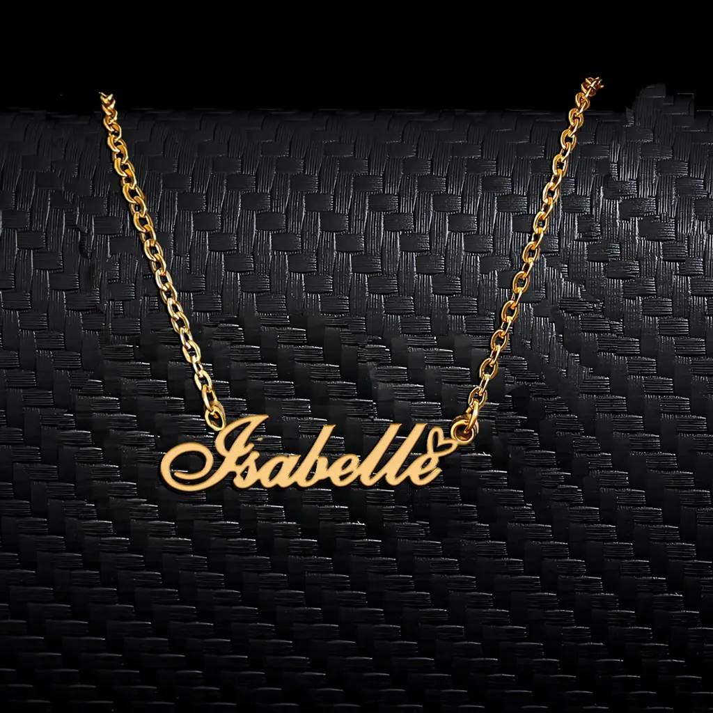 AOLOSHOW Trendy Isabelle with Heart Pendant Name Necklace for Women Stainless Steel Gold Plated Jewelry Mother's Day Gift
AOLOSHOW Trendy Isabelle with Heart Pendant Name Necklace for Women Stainless Steel Gold Plated Jewelry Mother's Day Gift