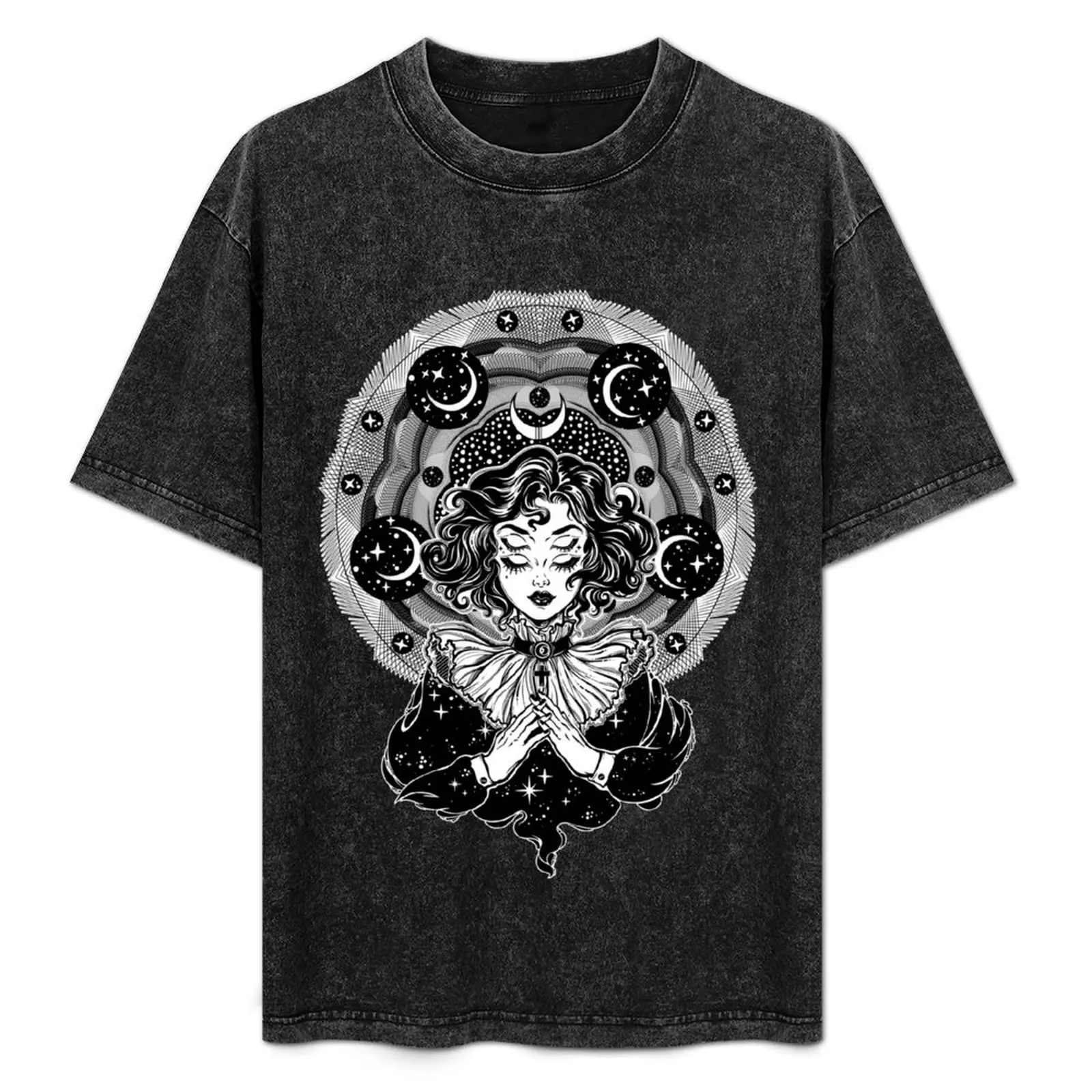 Girl portrait with four eyes, sacred space circle. T-Shirt Big Size Simple T-Shirt
Girl portrait with four eyes, sacred space circle. T-Shirt Big Size Simple T-Shirt