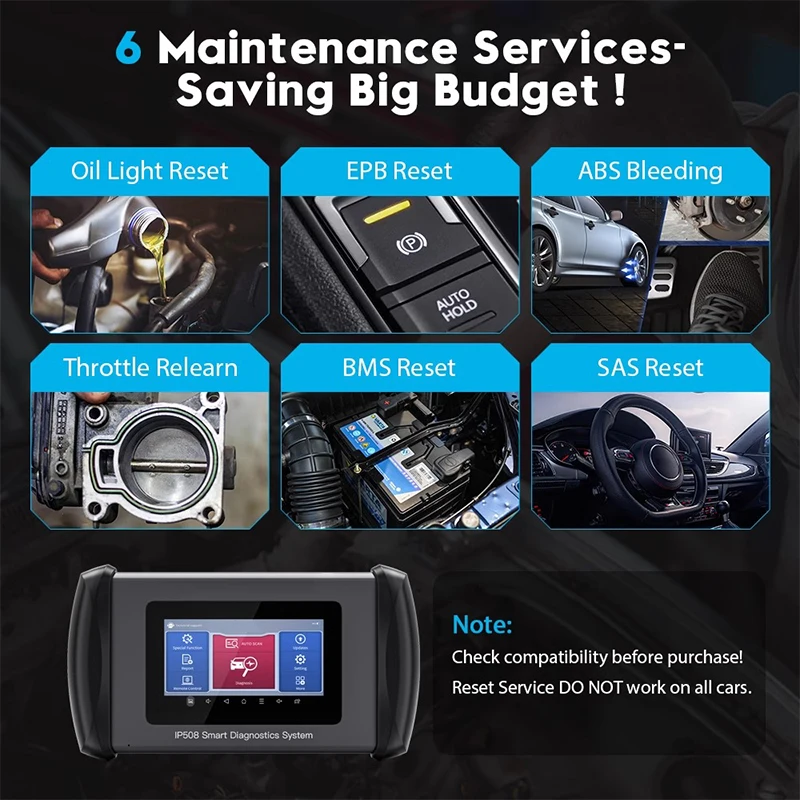 Car tester OBD fault diagnosis IP508 key matching programming Fault code interpretation/clearance Android 10.0
Car tester OBD fault diagnosis IP508 key matching programming Fault code interpretation/clearance Android 10.0