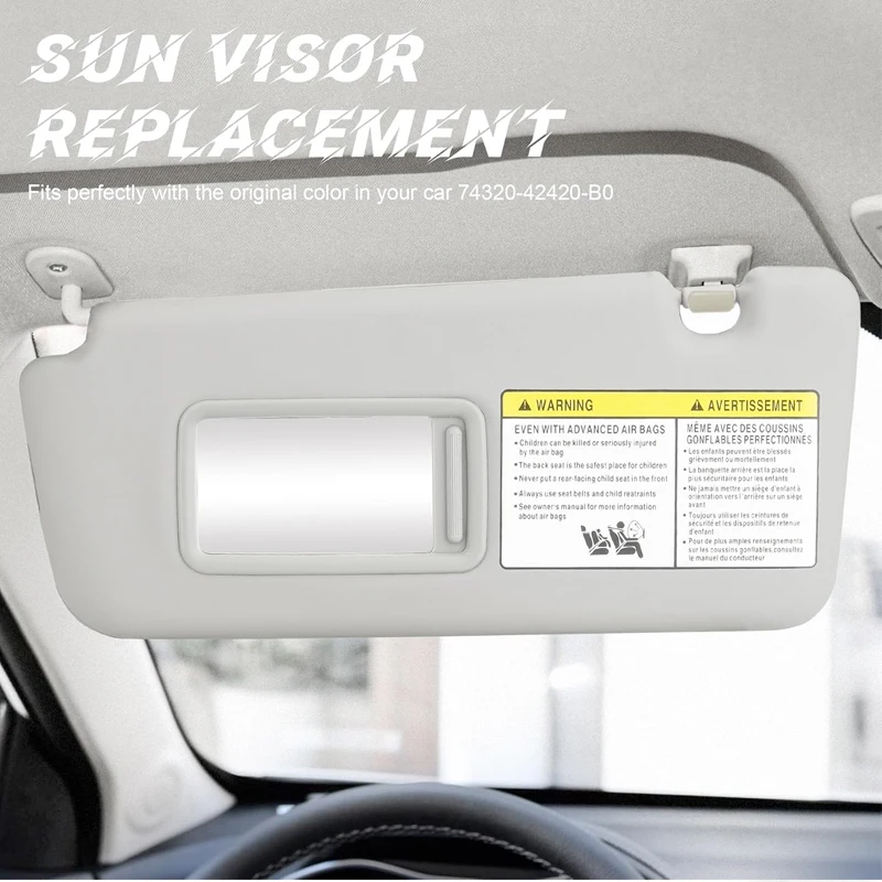 Sun Visor for 2004-2005 Toyota RAV4 Left Right Beige Gray Sunvisor Replace Ment 74320-42420-B0, Extensible Design
Sun Visor for 2004-2005 Toyota RAV4 Left Right Beige Gray Sunvisor Replace Ment 74320-42420-B0, Extensible Design