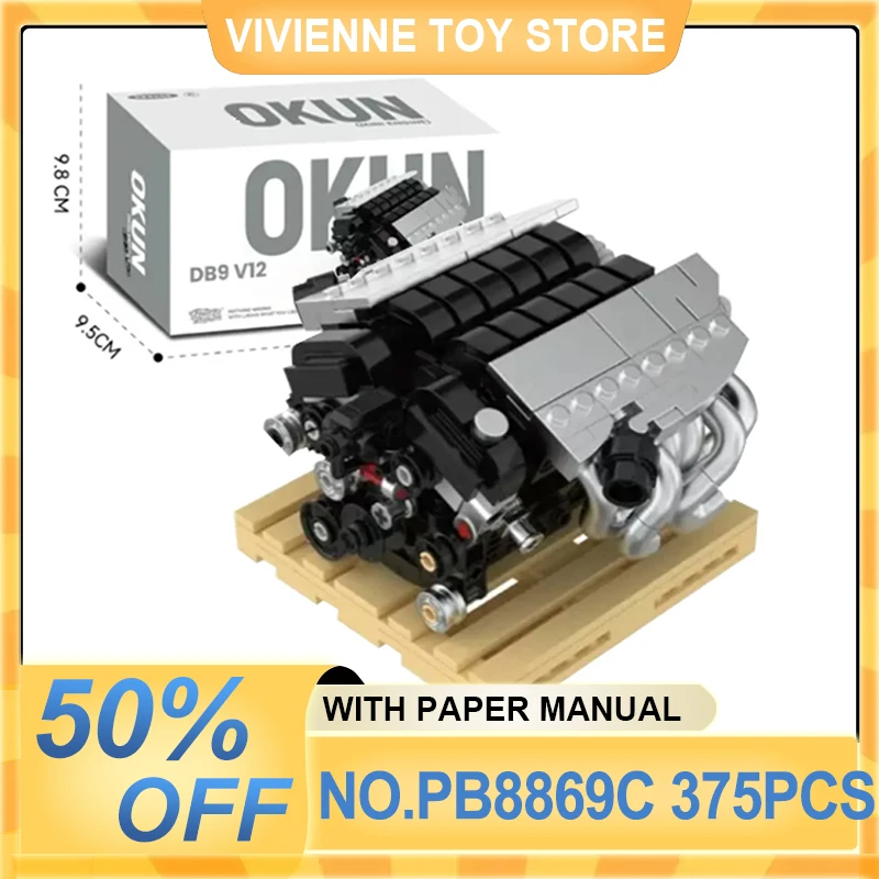 Strikin PB8869C DB9V12 MOC Detailed Engine Model, Classic Technical Car Engine Building Blocks Ornament Toy For Best Birthday Gi
Strikin PB8869C DB9V12 MOC Detailed Engine Model, Classic Technical Car Engine Building Blocks Ornament Toy For Best Birthday Gi