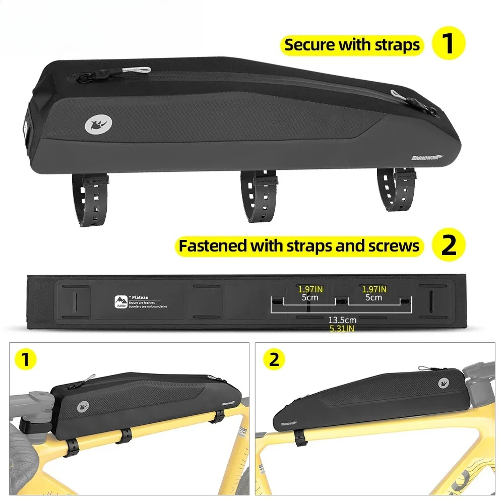 Rhinowalk Bicycle Top Tube Bag Waterproof Cycling Frame Storage Pack For MTB Road Gravel Bike Screw & Strap Fixing Paint-Safe
Rhinowalk Bicycle Top Tube Bag Waterproof Cycling Frame Storage Pack For MTB Road Gravel Bike Screw & Strap Fixing Paint-Safe
