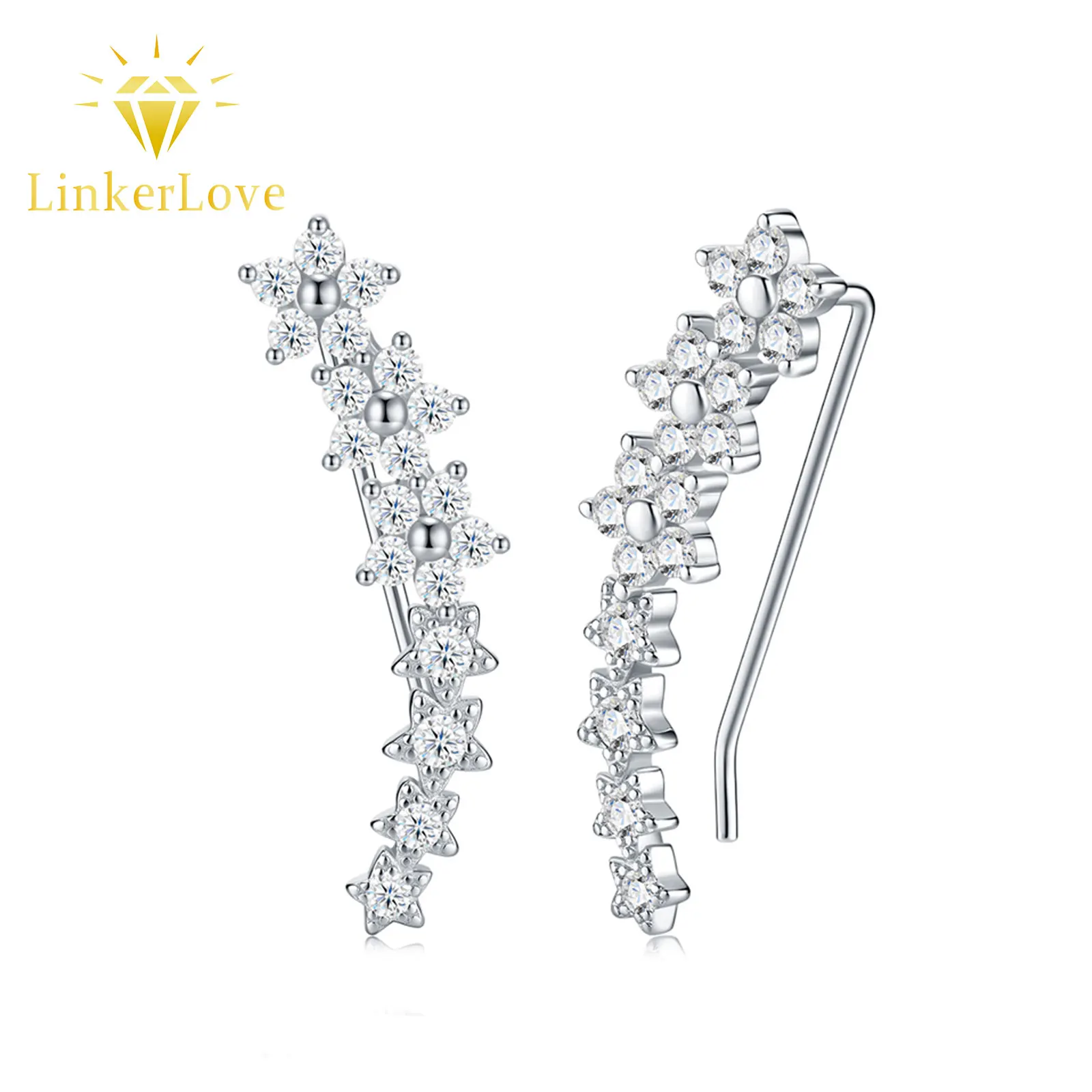 LinkerLove S925 Sterling Silver Moissanite Star Linear Earrings for Women Bar Drop Dangle Earrings Fine Jewelry Her Wedding Gift
LinkerLove S925 Sterling Silver Moissanite Star Linear Earrings for Women Bar Drop Dangle Earrings Fine Jewelry Her Wedding Gift