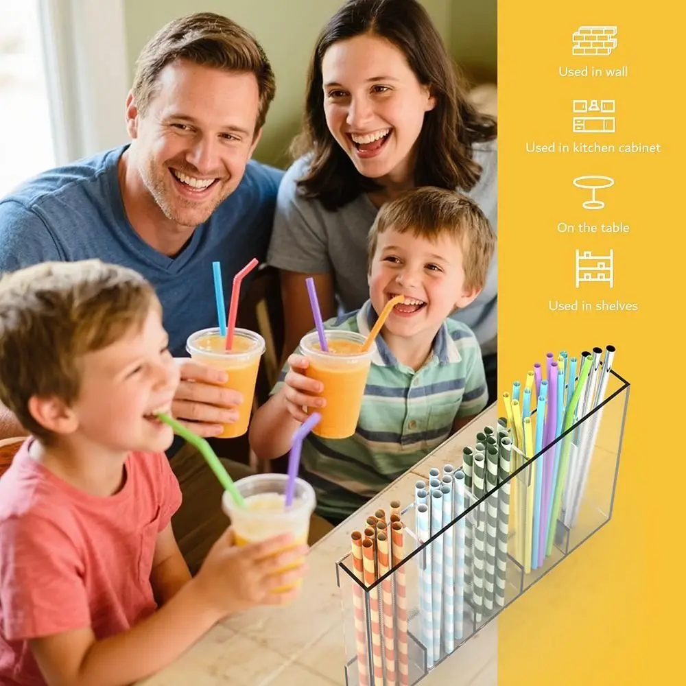 Acrylic Drinking Straw Holder Organizer Reusable No Drilling Cabinet Door Storage Container Large Capacity Wall Mounted
Acrylic Drinking Straw Holder Organizer Reusable No Drilling Cabinet Door Storage Container Large Capacity Wall Mounted