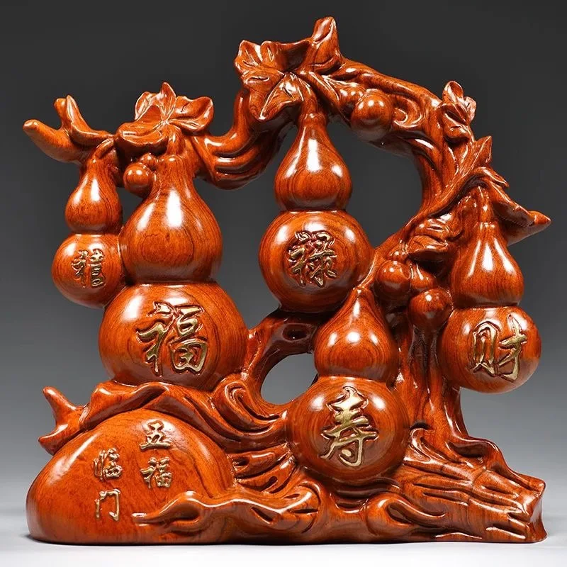Rosewood Carved Five Blessings Gourd Statue - Hand Carved Prosperity Symbol, New Home Housewarming Gift
Rosewood Carved Five Blessings Gourd Statue - Hand Carved Prosperity Symbol, New Home Housewarming Gift