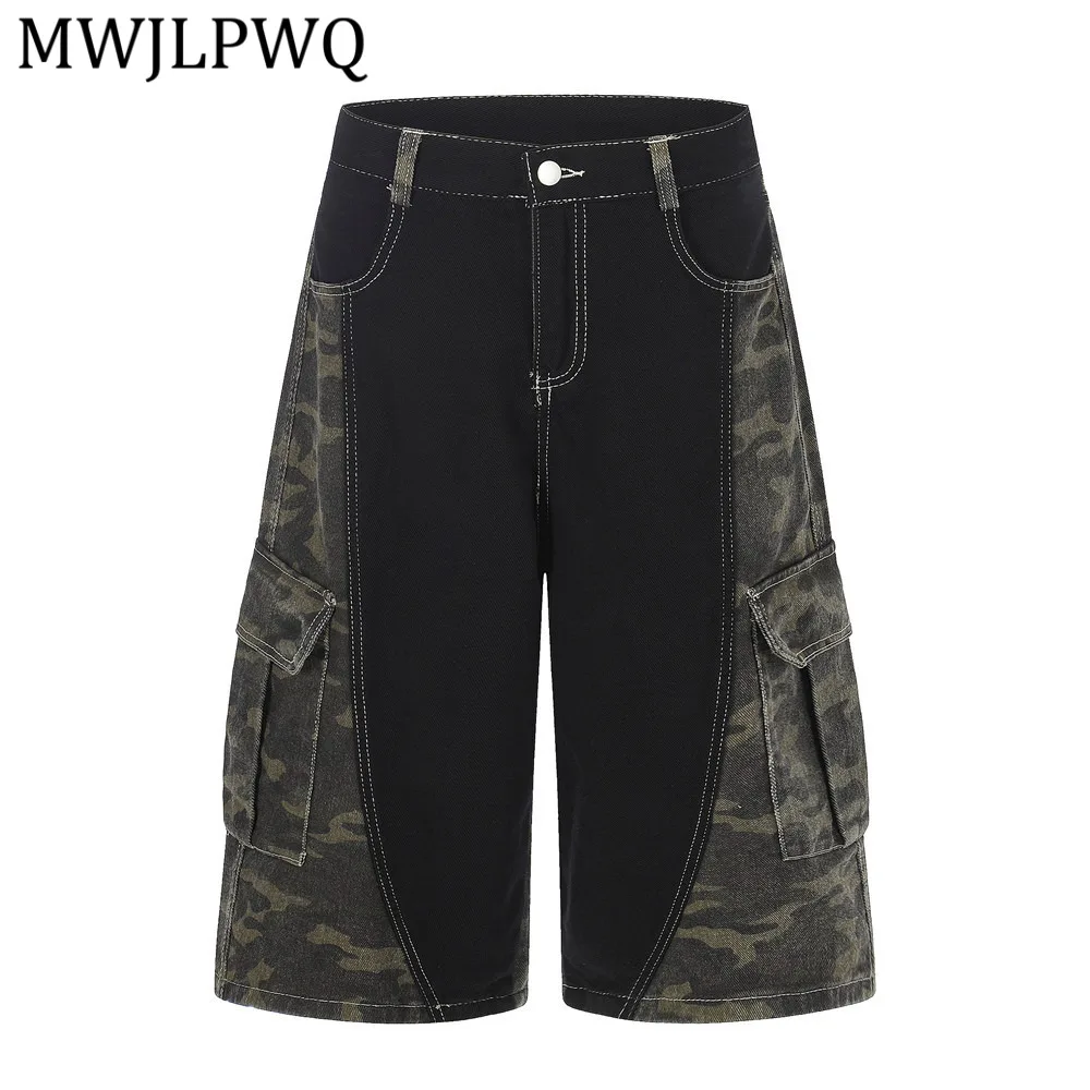MWJLPWQ Color-Blocked Camouflage Workwear Denim Cropped Pants Men Summer American Punk Multi-Pocket Loose Wide-Leg Shorts 16336
MWJLPWQ Color-Blocked Camouflage Workwear Denim Cropped Pants Men Summer American Punk Multi-Pocket Loose Wide-Leg Shorts 16336