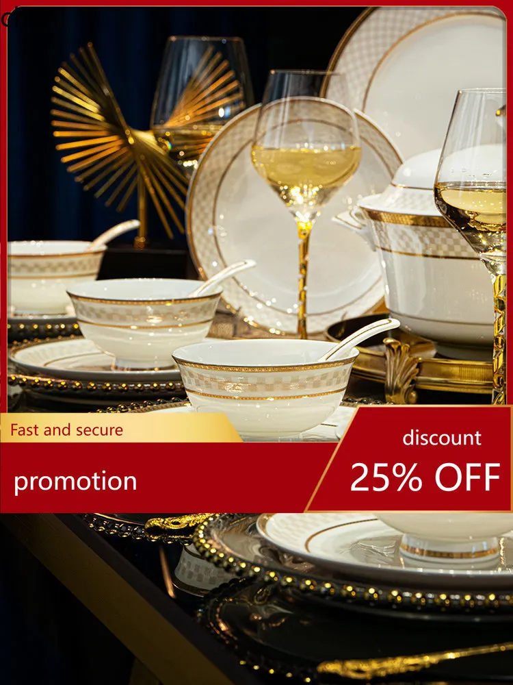 H1 bone china dinnerware set - dinnerware set for home use - housewarming ceramic plate and bowl combination
H1 bone china dinnerware set - dinnerware set for home use - housewarming ceramic plate and bowl combination