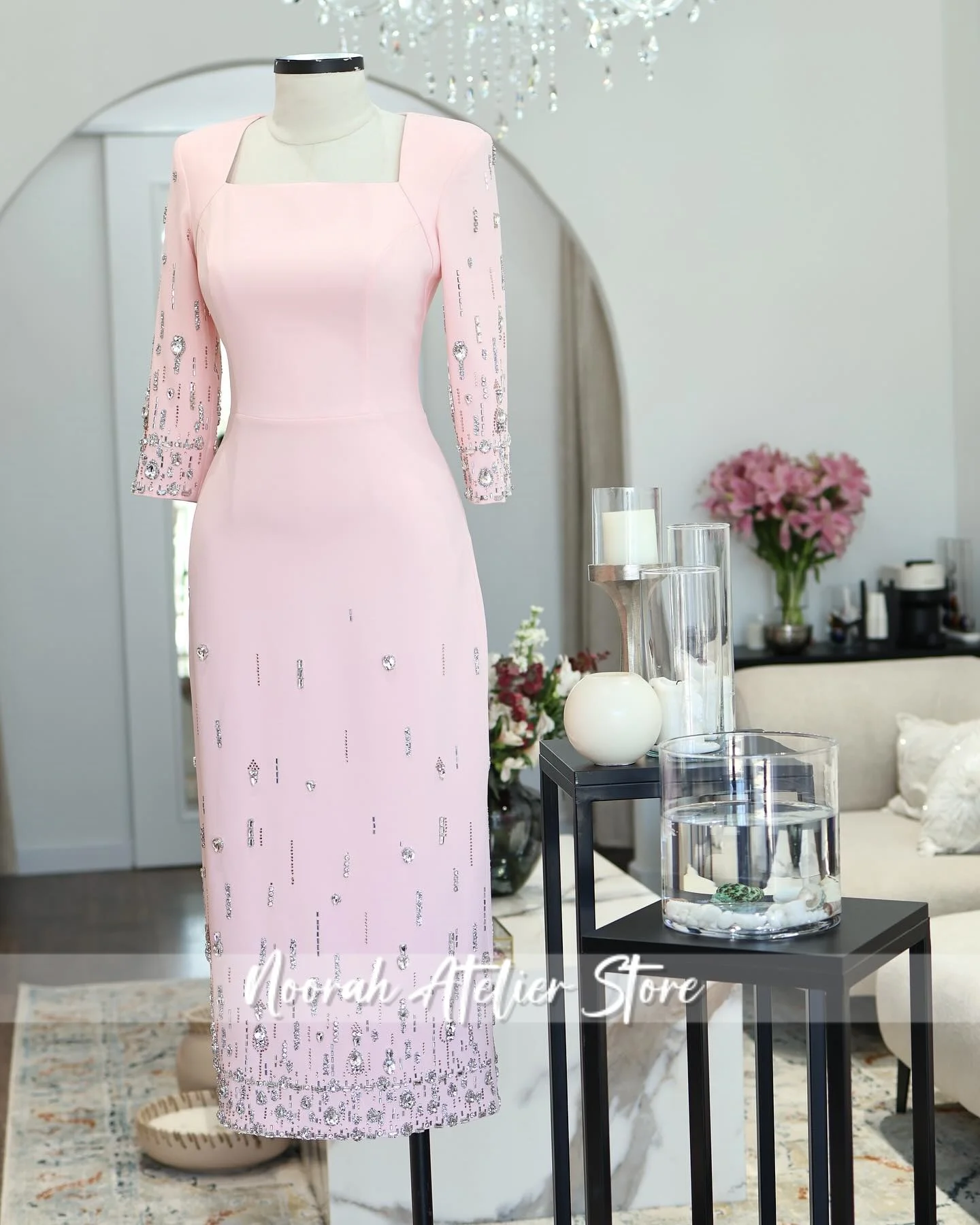 Elegant Pink Suqare Collar Luxurious Women's Evening Dresses 2025 Dubai Half Sleeves Celebrity Dress Beade Prom Gown Customized
Elegant Pink Suqare Collar Luxurious Women's Evening Dresses 2025 Dubai Half Sleeves Celebrity Dress Beade Prom Gown Customized