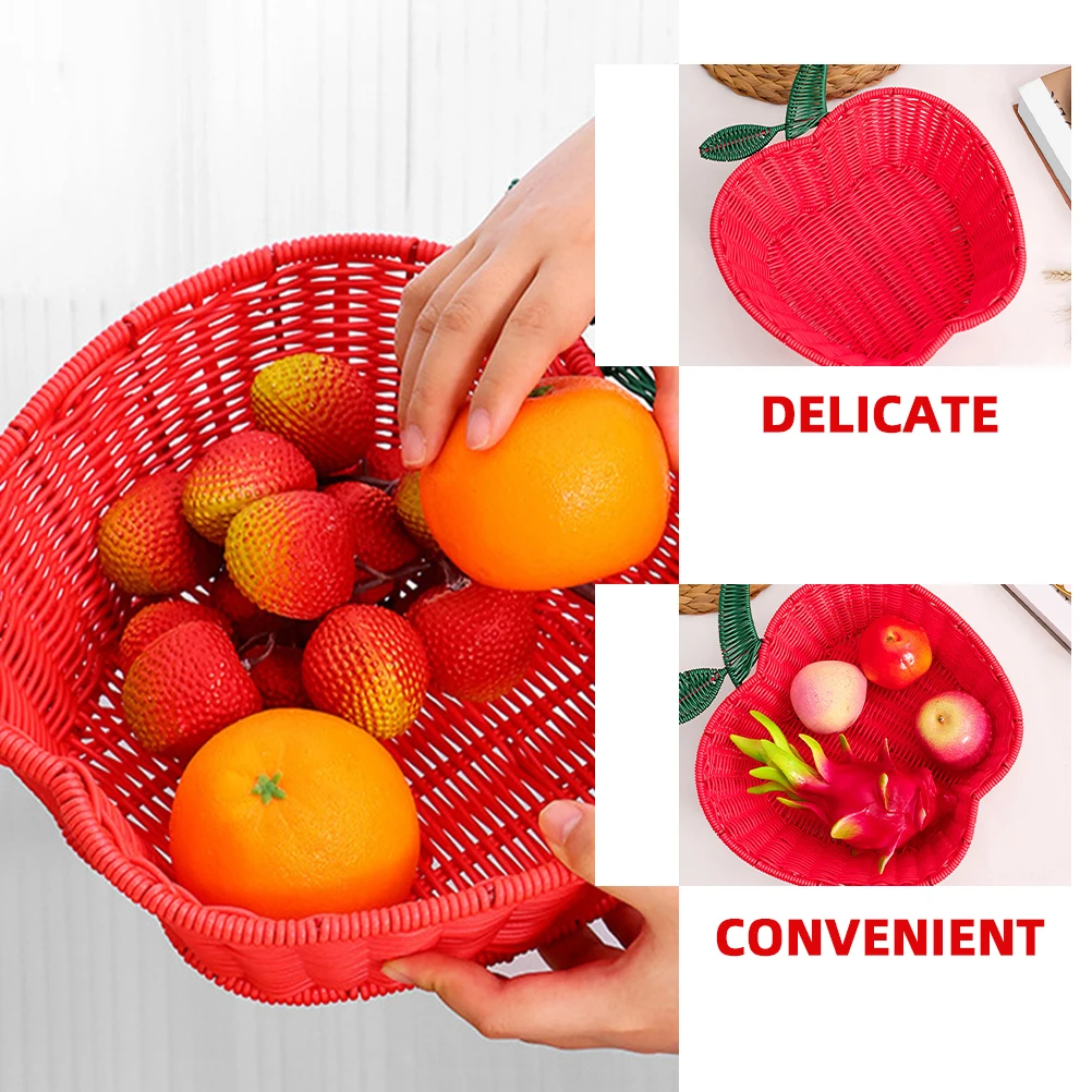Apple Shape Woven Storage Fruit Snack Holder Imitation Rattan Bread Container Dried Food Organizer Decorative Cartoon Storage
Apple Shape Woven Storage Fruit Snack Holder Imitation Rattan Bread Container Dried Food Organizer Decorative Cartoon Storage