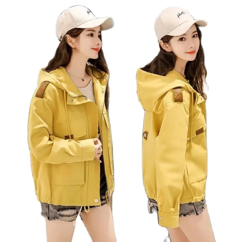 Women's Coat 2022 Spring And Autumn New Korean Version Loose Hooded Leisure Long Sleeves Student Wild Tooling Female Jacket
Women's Coat 2022 Spring And Autumn New Korean Version Loose Hooded Leisure Long Sleeves Student Wild Tooling Female Jacket