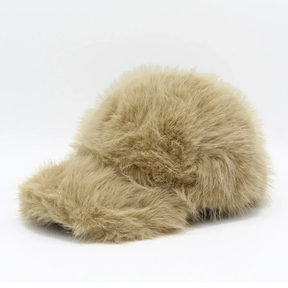 Fluffy Faux Fur Baseball Hat Women Rabbit Fur Warm Thick Plush Winter Hats Lady Luxury Fashion Furry Peaked Cap
Fluffy Faux Fur Baseball Hat Women Rabbit Fur Warm Thick Plush Winter Hats Lady Luxury Fashion Furry Peaked Cap