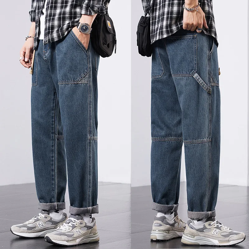 Jeans Men's Trendy Brand Loose Straight 2024 Spring Autumn Retro Casual Pants Men's Clothes Denim Trousers Blue Personality
Jeans Men's Trendy Brand Loose Straight 2024 Spring Autumn Retro Casual Pants Men's Clothes Denim Trousers Blue Personality