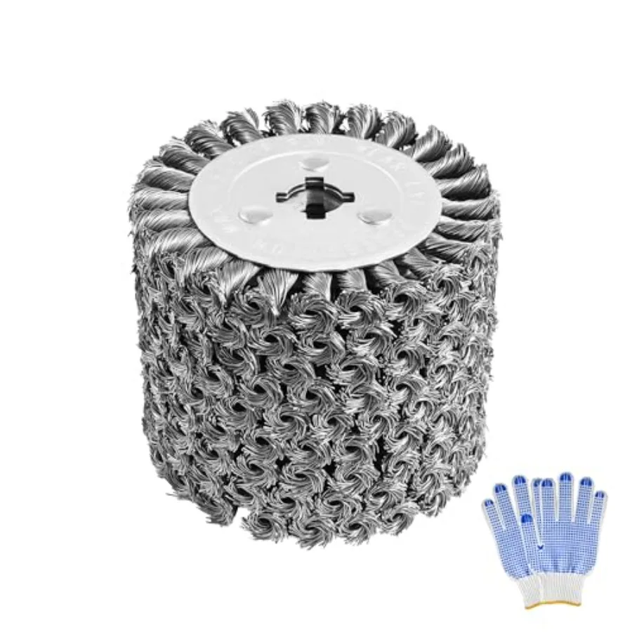 4.7"x 4" Twisted Steel Wire Wheel Multi Surface Conditioning Tool 0.02" Wire Brush Drum Stainless Steel Wire Wheel for Metal Su
4.7"x 4" Twisted Steel Wire Wheel Multi Surface Conditioning Tool 0.02" Wire Brush Drum Stainless Steel Wire Wheel for Metal Su