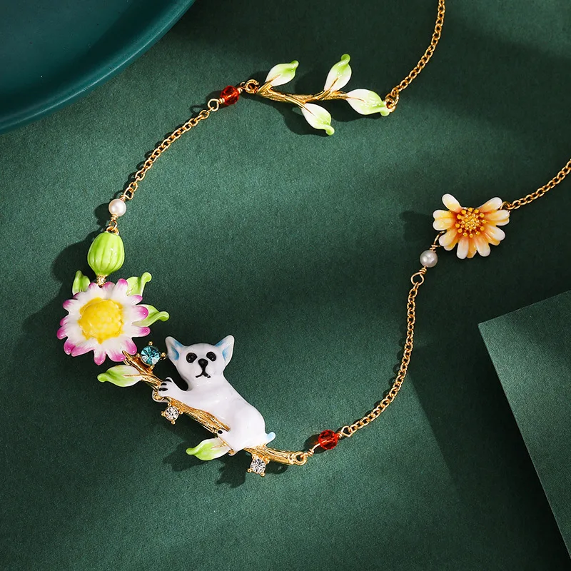 Cute Fashionable Enamel Glaze White Puppy Daisy Flower Bud Necklace Cute Pet Chain Clavicle Chain
Cute Fashionable Enamel Glaze White Puppy Daisy Flower Bud Necklace Cute Pet Chain Clavicle Chain