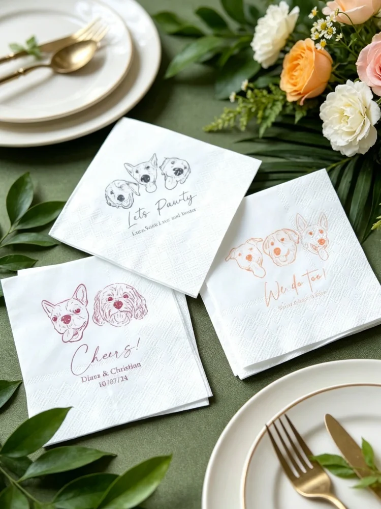 Personalized Dog Cat Portrait Wedding Napkins, Custom Printed Pet Sketch Paper Napkins, Wedding Bar Table Decor Supplies
Personalized Dog Cat Portrait Wedding Napkins, Custom Printed Pet Sketch Paper Napkins, Wedding Bar Table Decor Supplies