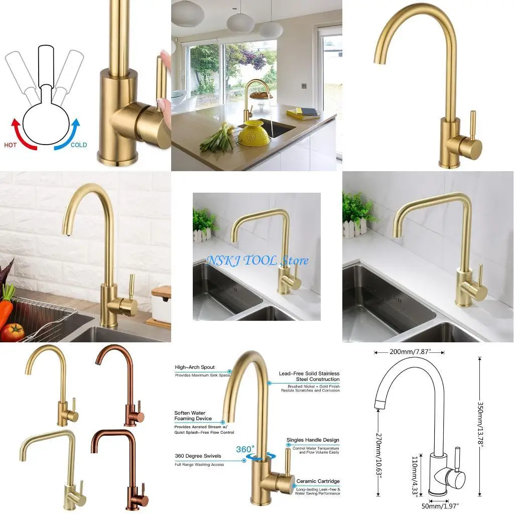 L8RC Stainless Steel Kitchen Mixer Cold and Hot Kitchen Tap Single Hole Water Tap
L8RC Stainless Steel Kitchen Mixer Cold and Hot Kitchen Tap Single Hole Water Tap