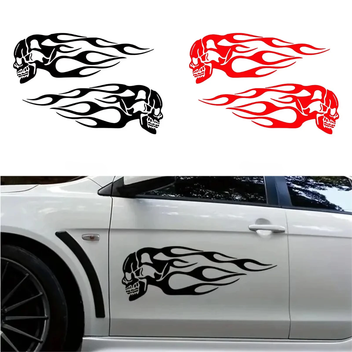 2Pcs Premium Skull Flames Vinyl Car Stickers - Waterproof Decals for Motorcycle/Car/Truck - Durable Easy Apply Auto Decoration
2Pcs Premium Skull Flames Vinyl Car Stickers - Waterproof Decals for Motorcycle/Car/Truck - Durable Easy Apply Auto Decoration