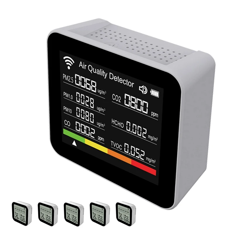 Ежедневный детектор качества воздуха Tuya WIFI 20-в-1 CO/CO2/TVOC/HCHO/PM2.5/PM1.0/PM10/Temp/влажность
Ежедневный детектор качества воздуха Tuya WIFI 20-в-1 CO/CO2/TVOC/HCHO/PM2.5/PM1.0/PM10/Temp/влажность