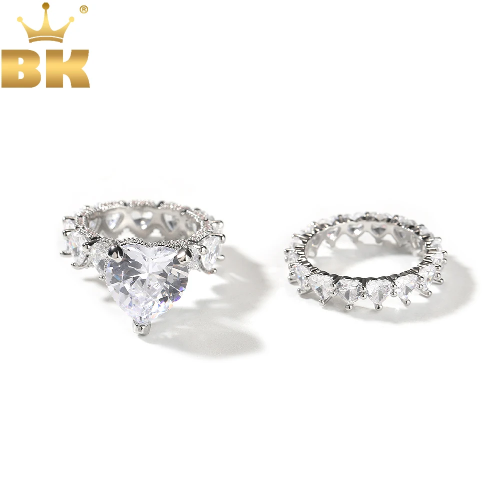 THE BLING KING 2pcs Heart Rings Iced Out 5A+ Cubic Zirconia Ring Set Jewelry For Men Women Wedding Gift
THE BLING KING 2pcs Heart Rings Iced Out 5A+ Cubic Zirconia Ring Set Jewelry For Men Women Wedding Gift