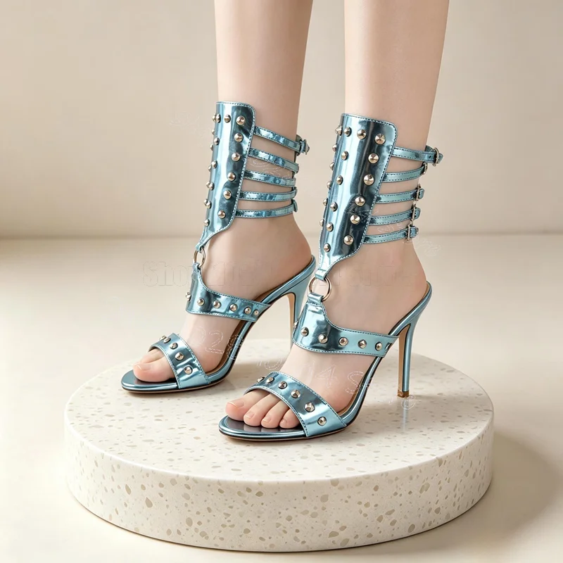 Silver Rivets Cyan Hollow Design Open Toe Sandals Buckle Strap Women Shoes Thin High Heels Party Dating 2026 Zapatos Para Mujere
Silver Rivets Cyan Hollow Design Open Toe Sandals Buckle Strap Women Shoes Thin High Heels Party Dating 2026 Zapatos Para Mujere