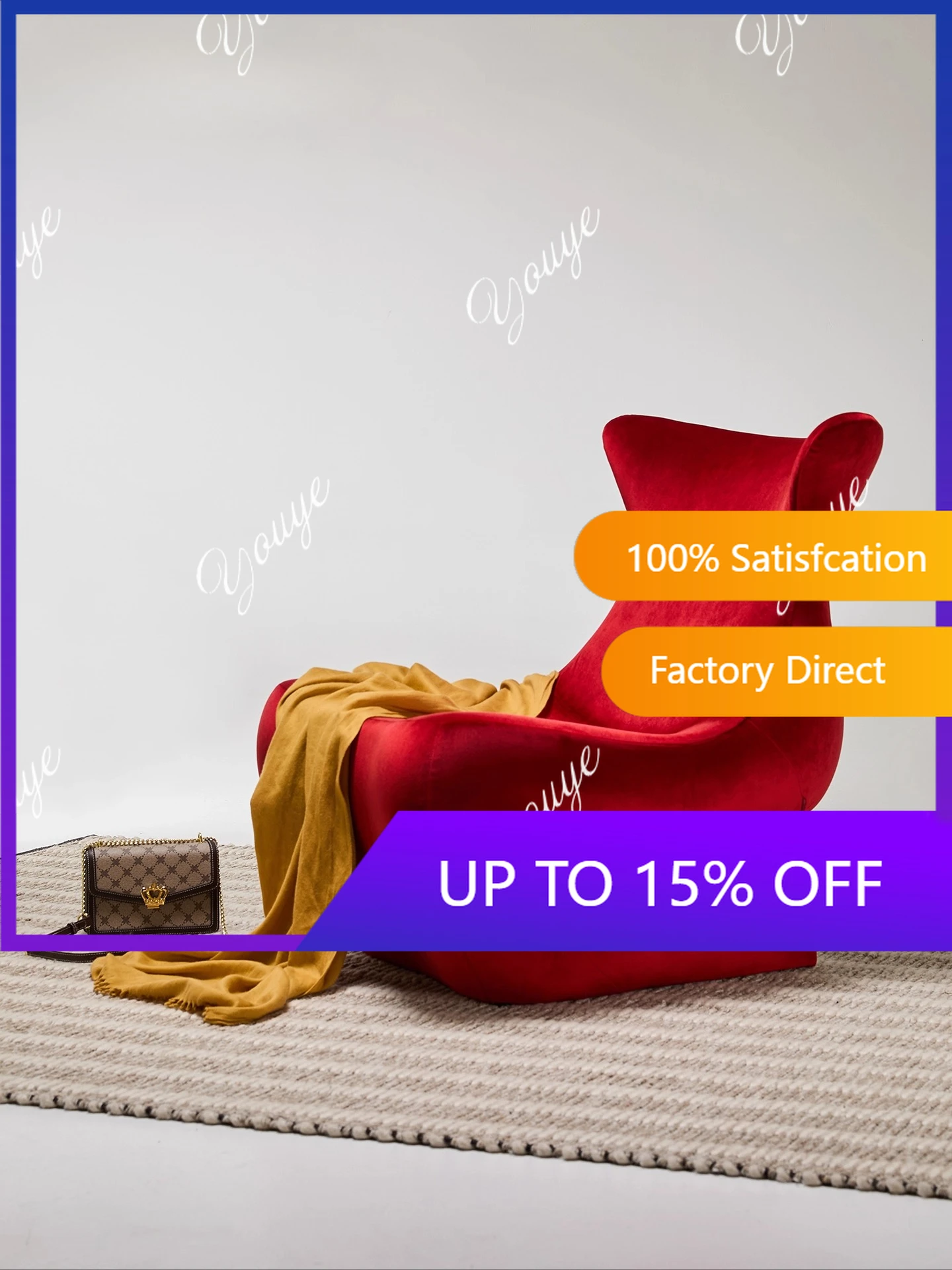 Q Design modern simple red single sofa chair lazy chair exquisite relaxation leisure chair
Q Design modern simple red single sofa chair lazy chair exquisite relaxation leisure chair