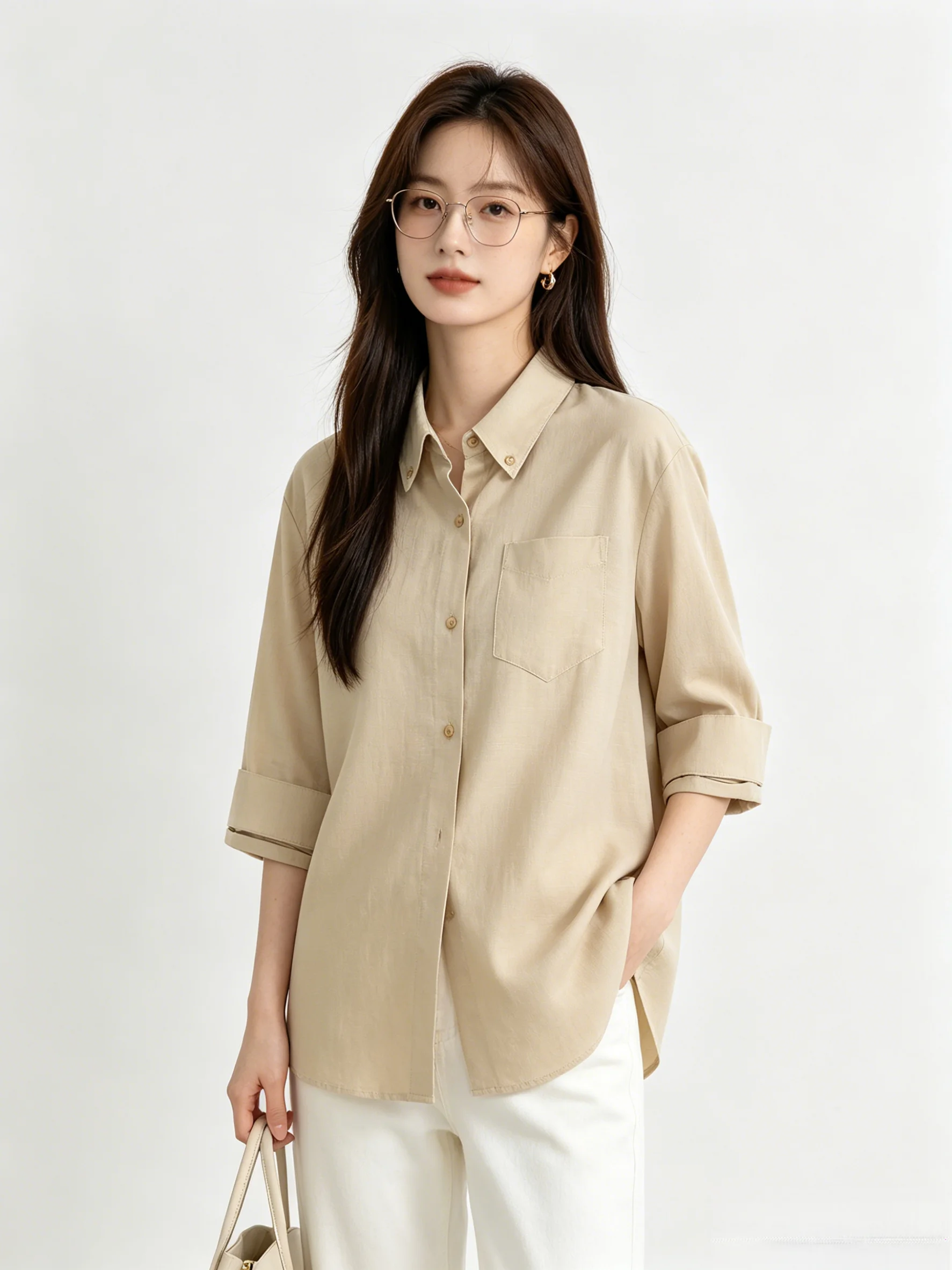 Casual Commute Style Collar Shirt Loose Fit Versatile Slimming Summer Breathable Korean Fashion Women's Shirt
Casual Commute Style Collar Shirt Loose Fit Versatile Slimming Summer Breathable Korean Fashion Women's Shirt