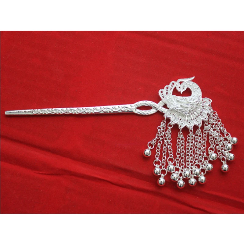 Miao Silver Hairpin for Women Hanfu Headdress Hair Stick Wedding Jewelry Accessories Chinese Bridal Headpiece
Miao Silver Hairpin for Women Hanfu Headdress Hair Stick Wedding Jewelry Accessories Chinese Bridal Headpiece