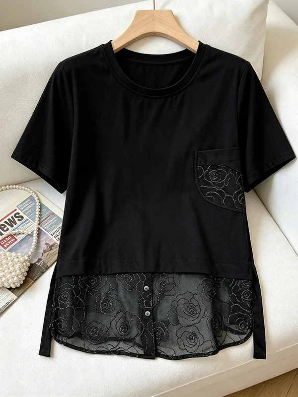 plus Size Summer T-Shirt round Neck Short Sleeve Loose Belly Covering Top Women's Fashion Korean Style Breathable Casual Wear
plus Size Summer T-Shirt round Neck Short Sleeve Loose Belly Covering Top Women's Fashion Korean Style Breathable Casual Wear