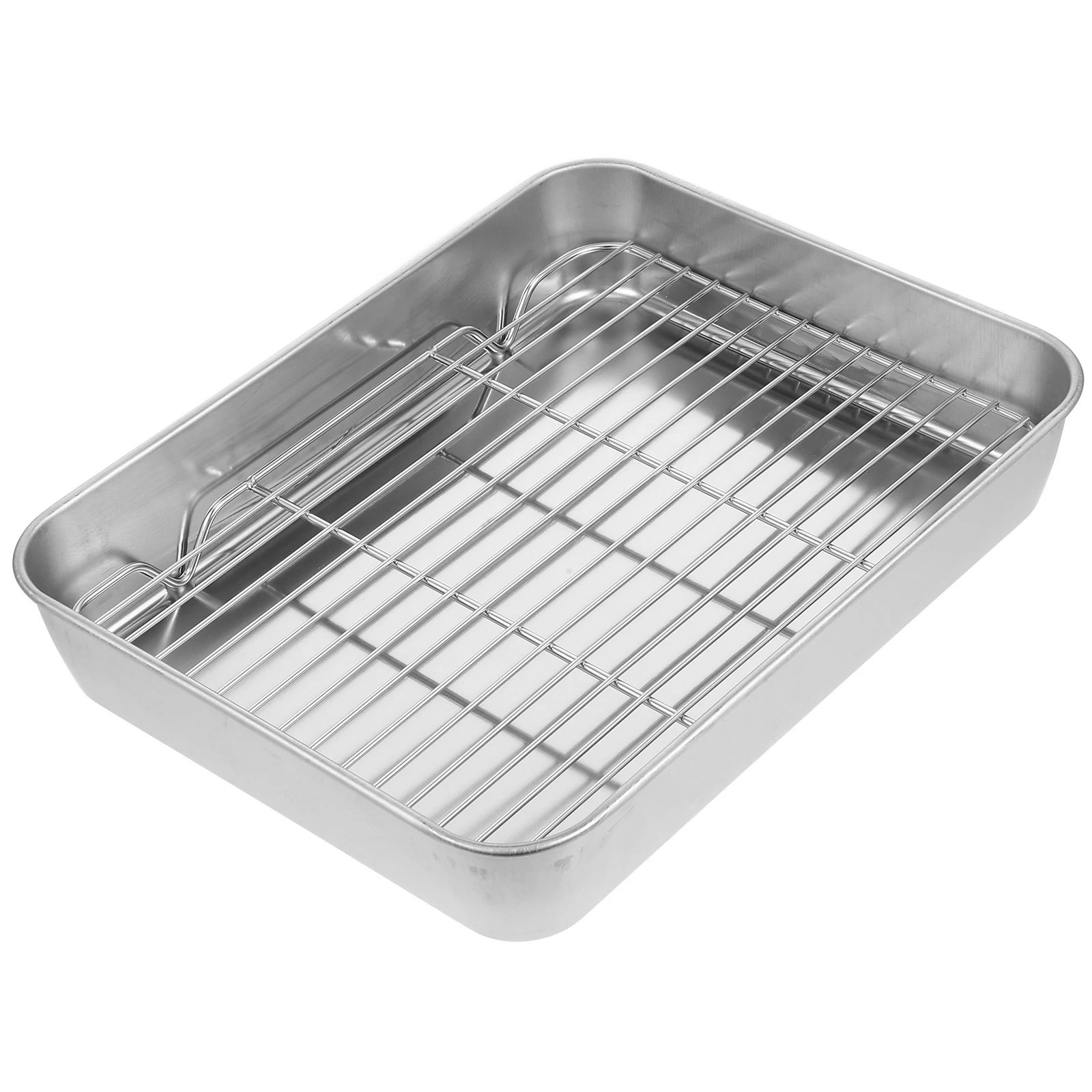 Rectangular Roasting Pan Set Stainless Steel Baking Pan Rack Small Oven Tray Roasting Pans for Ovens BBQ Cooling
Rectangular Roasting Pan Set Stainless Steel Baking Pan Rack Small Oven Tray Roasting Pans for Ovens BBQ Cooling