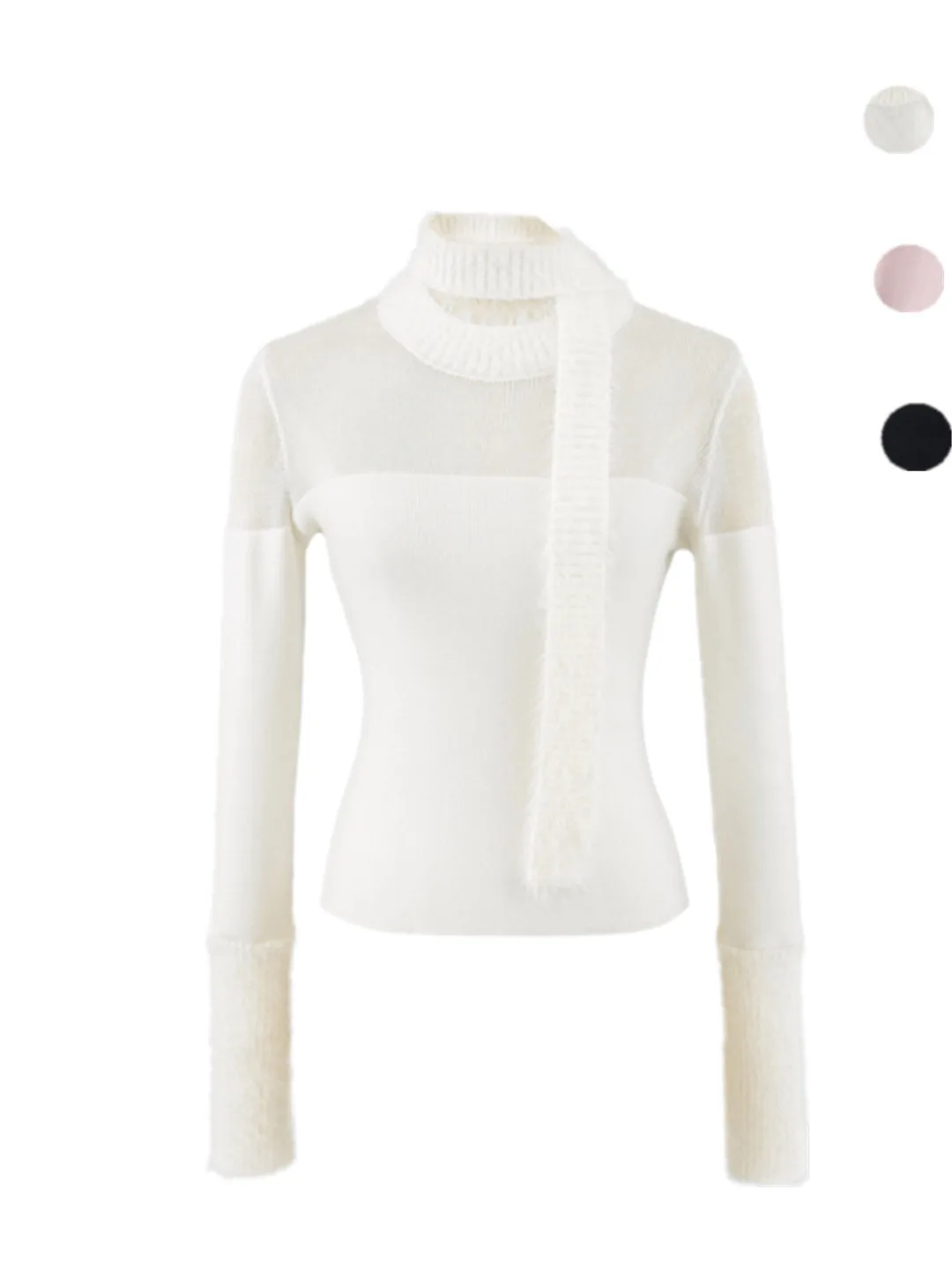Sexy Semi-Transparent Long Sleeve Knitted Sweater Slim Fit Scarf Collar Base Shirt Trendy Women's Winter Fashion Inner Wear
Sexy Semi-Transparent Long Sleeve Knitted Sweater Slim Fit Scarf Collar Base Shirt Trendy Women's Winter Fashion Inner Wear