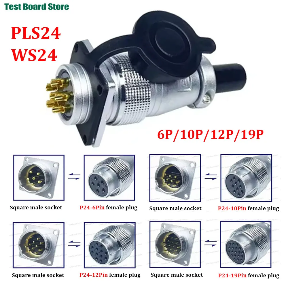 PLS24 Aviation Connector 6/10/12/19 Pin Air Carrier Male Female Plug Connector WS24 M24 Opening Diameter 26mm
PLS24 Aviation Connector 6/10/12/19 Pin Air Carrier Male Female Plug Connector WS24 M24 Opening Diameter 26mm