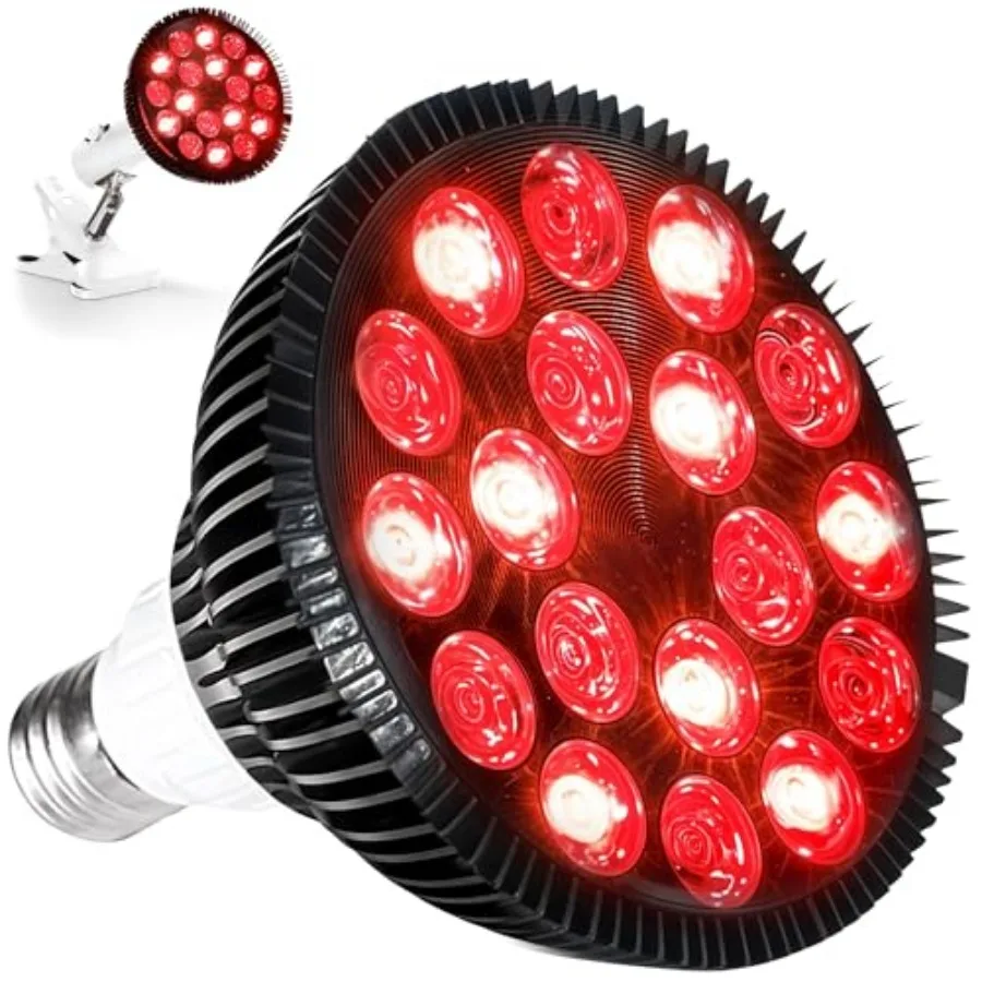 Red Light Therapy Lamp - Infraglow Infrared Red Light Therapy Bulb with 660nm and 850 nm Wavelength -18 LEDs and Clip-On Lamp -
Red Light Therapy Lamp - Infraglow Infrared Red Light Therapy Bulb with 660nm and 850 nm Wavelength -18 LEDs and Clip-On Lamp -