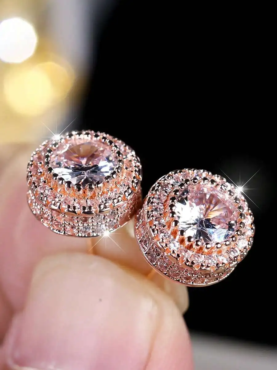 Round Stud Earrings With Austrian Crystal And Zirconia For Women Wedding Party
Round Stud Earrings With Austrian Crystal And Zirconia For Women Wedding Party