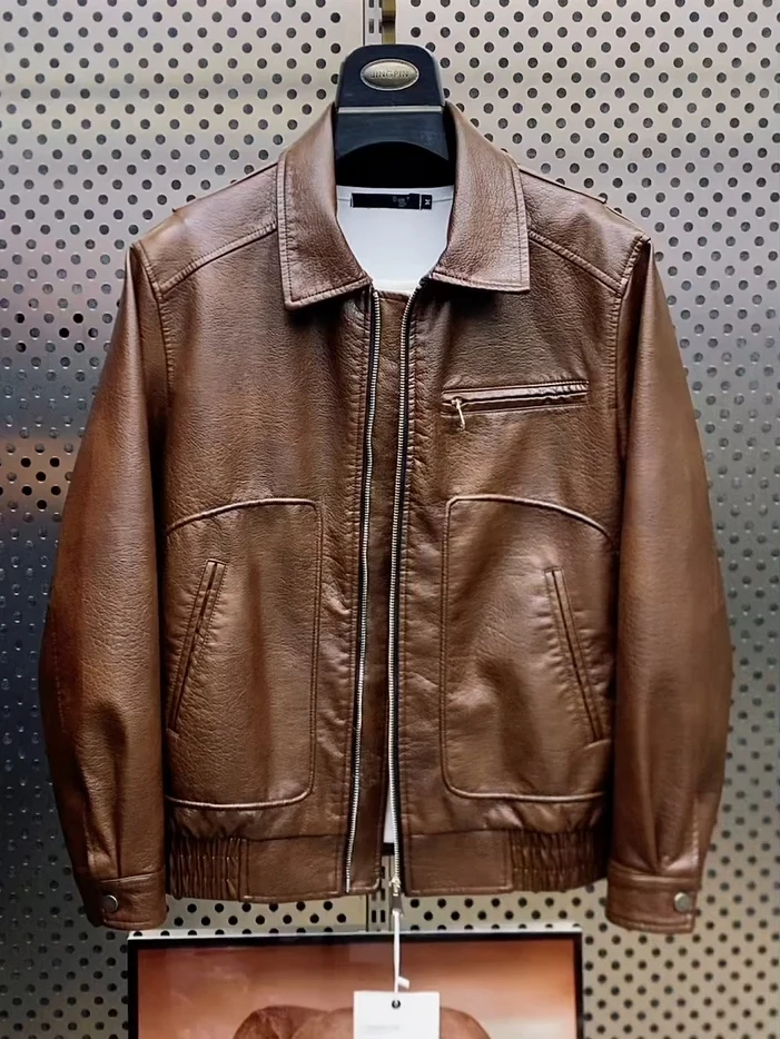 Spring Autumn Men's PU Collar Jacket New Fashion Casual Versatile High-End Handsome Outerwear Standard Fit Long Sleeve Zipper
Spring Autumn Men's PU Collar Jacket New Fashion Casual Versatile High-End Handsome Outerwear Standard Fit Long Sleeve Zipper